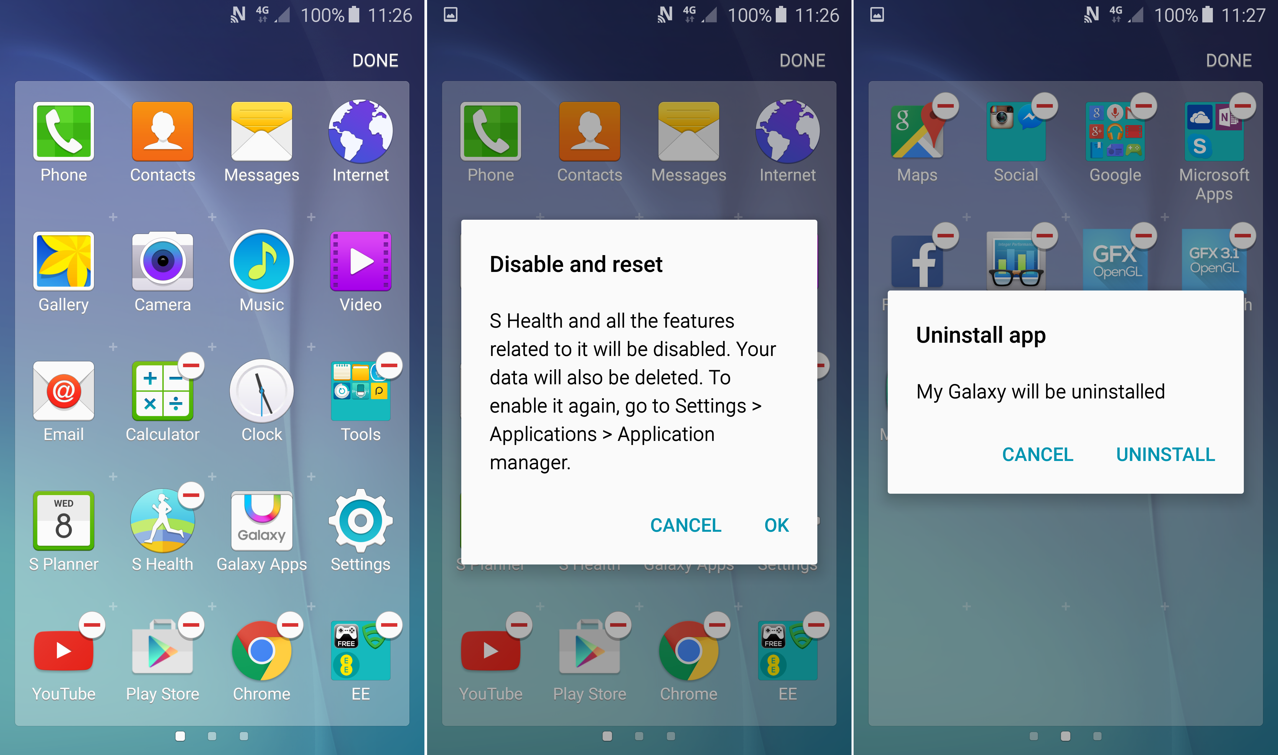 Delete or disable apps on android