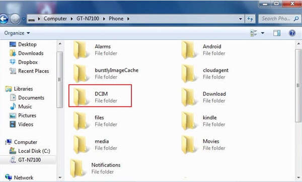 how do i download pictures from my android phone to windows 10
