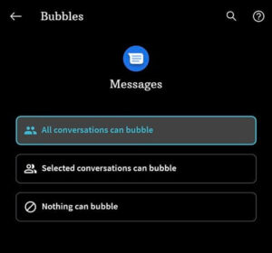 android messages bubbles