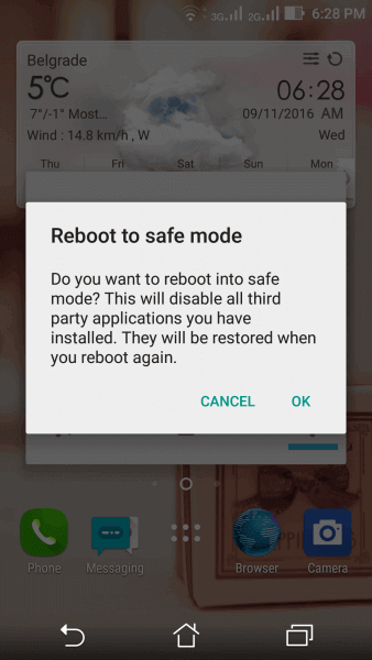 reboot your device on safe mode