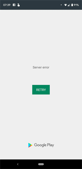 Server Error on Google Play Store Android